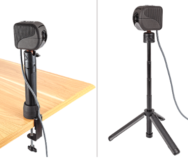 תיאור מצלמת CoaSt על Tripod ועל קליבת הידוק לשולחן