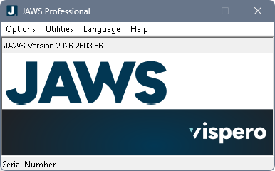 חלונית פרוסה של תוכנת JAWS